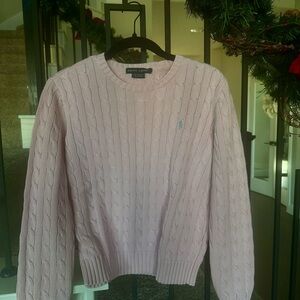Ralph Lauren Light Pink Cable Knit Pullover